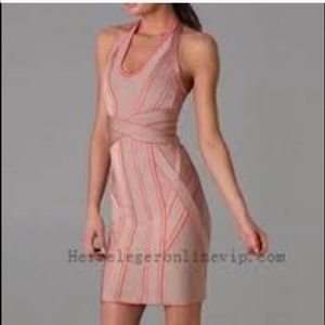 Herve Legger halter bandage dress
